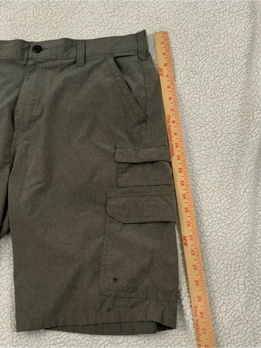 IRON Clothing Cargo Shorts Size 36 Stretch Gray 8 Pockets Performance Fabric